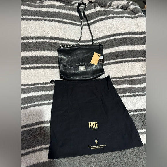 NWT Frye Ella Flap Shoulder Bag “Black” - Picture 1 of 13